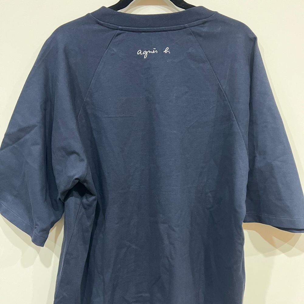 agnès b. HOMME Navy Boxy Short Sleeve Top Size 3 XL NWT